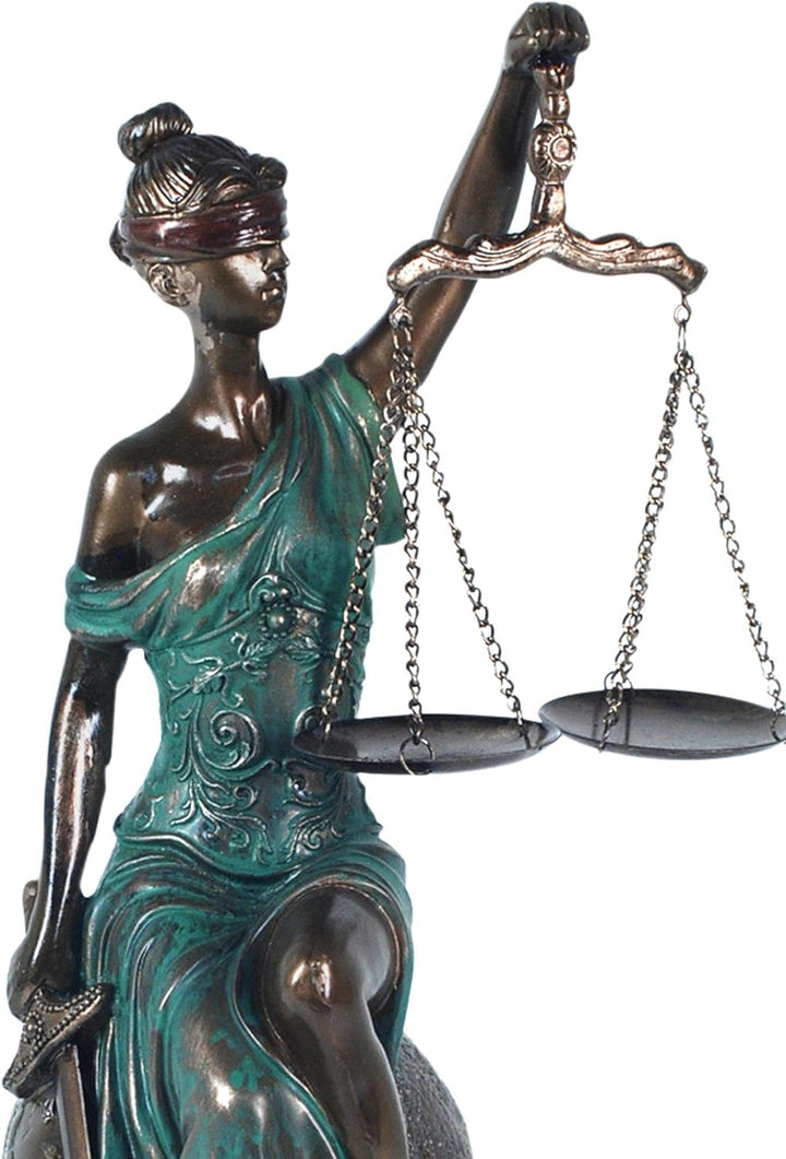 G&S Skulptur, Bronze-Effekt, bunt: Thèèè & Justice, H 34 cm