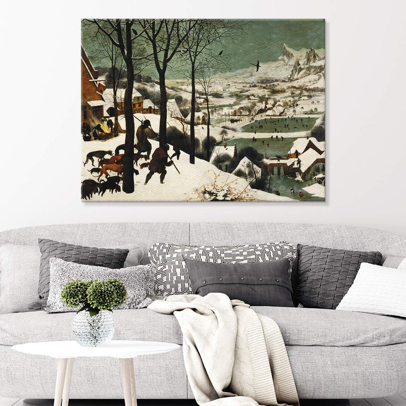 PICANOVA – Pieter Bruegel – The Hunters in the Snow 100x75cm – Bild auf Leinwand – Premium Kunstdruc