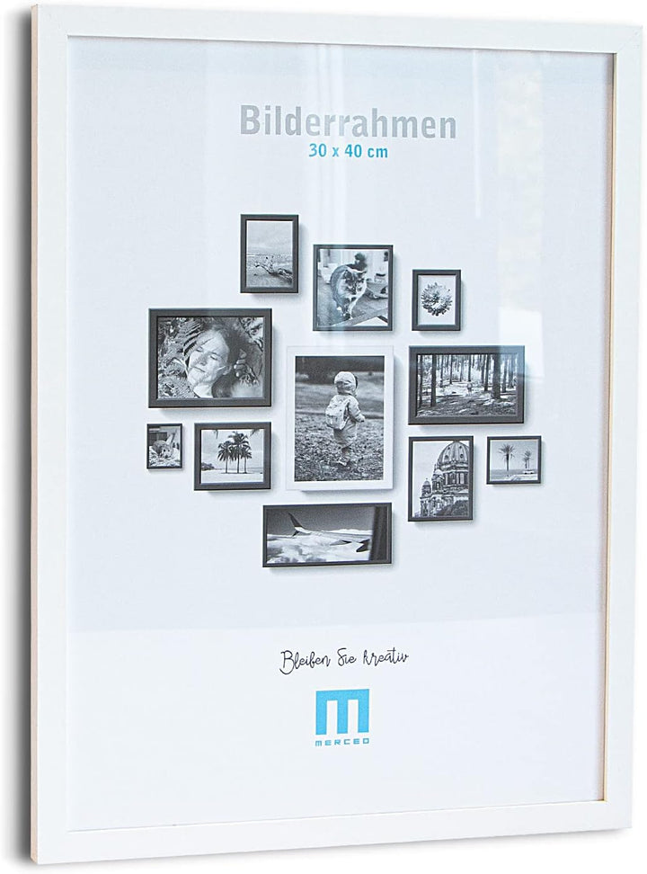 12 tlg. Foto Bilderrahmen-Set in Weiss in verschiedenen, unterschiedlichen Grössen. Für Fotowände &amp;
