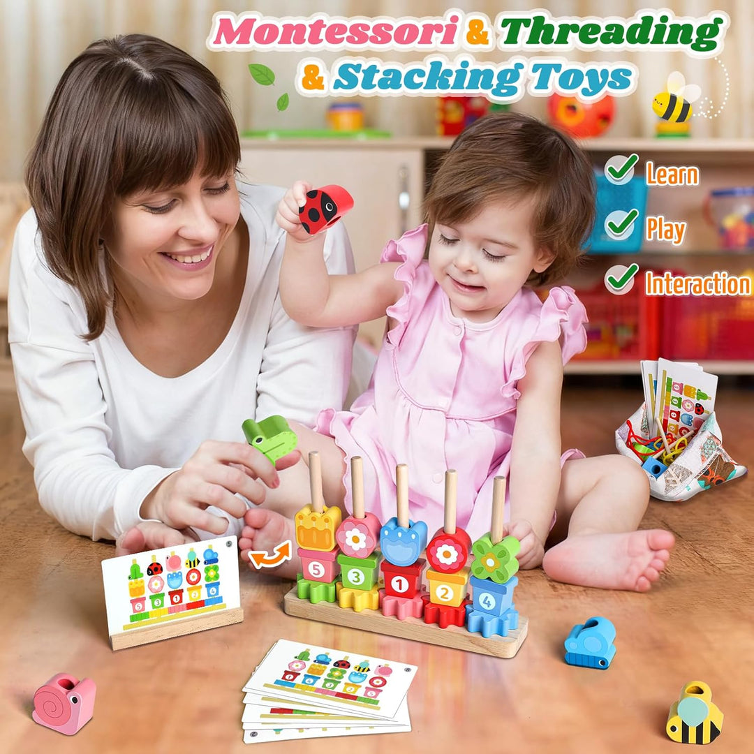 Montessori Spielzeug ab 2 3 4 Jahre: Geschenk Junge Mädchen 2-5 Jahre Kinderspielzeug Fädelspiel Hol