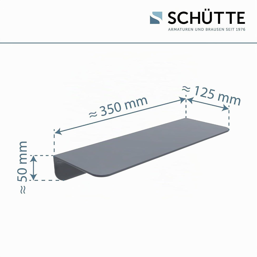 SCHÜTTE 10501 Duschablage selbstklebend Duschregal ohne Bohren Badregal Anthrazit Badablage zum Kleb