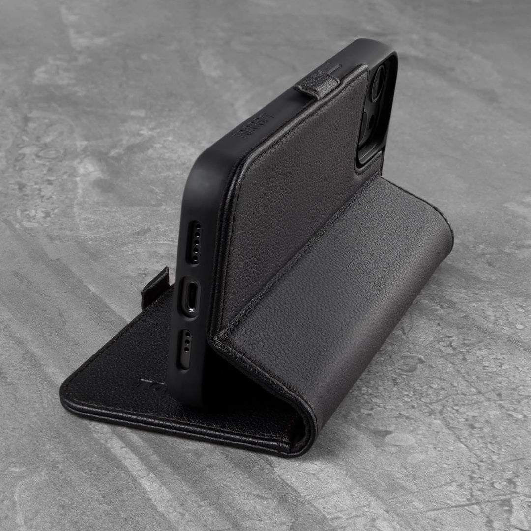 TORRO Hülle kompatibel mit iPhone 13 Pro Max - Echte Lederhülle mit Kartenfächern und horizontaler S