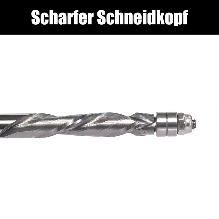 AKYLIN Spiral Bündigfräser 6mm Schaft，Up&Down Kompressions Cut Spiralfräser für Oberfräse，6mm Schnit