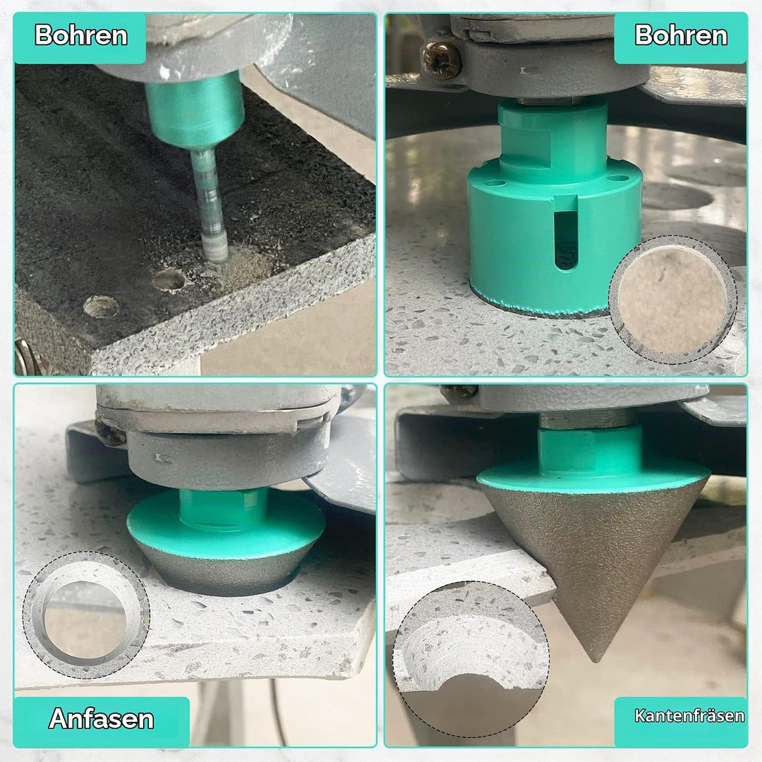 Diamant Bohrkrone Kit - 8pcs (6/6/20/25/35/50mm+50mm Diamant Fasenfräser+Adapter) LEKOMESH Diamant L