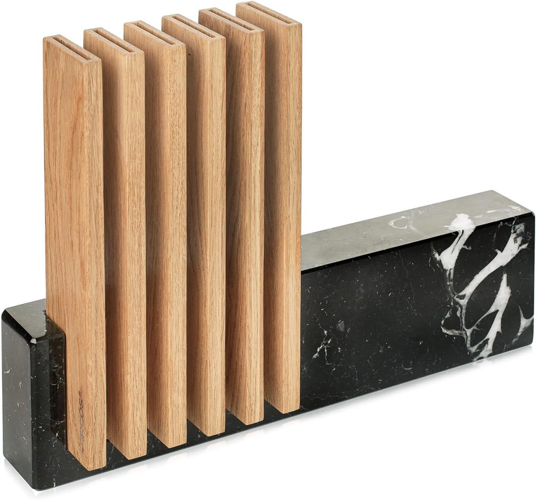 Arcos Petra Messerhalter – aus Kalkstein und Holz – 28 x 36 x 7 cm – Kapazität für 6 Messer (Messer
