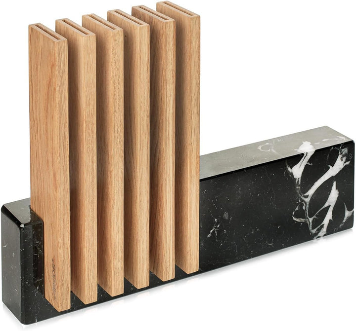 Arcos Petra Messerhalter – aus Kalkstein und Holz – 28 x 36 x 7 cm – Kapazität für 6 Messer (Messer