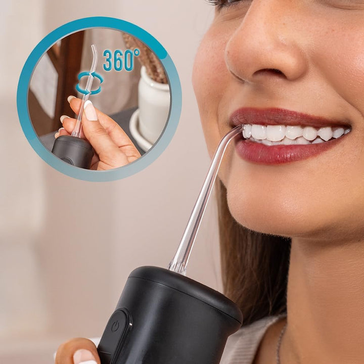 Cecotec Munddusche ToothCare Jet Liberty. 1600 Imp./Min, 130 PSI, 250 ml Tank, 4 Modi, 8 Düsen inkl.