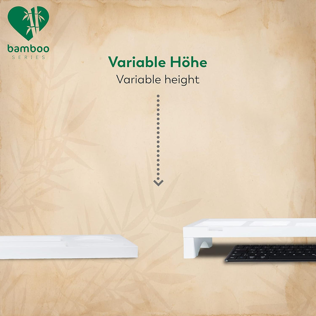 Rubberneck Bambus Schreibtisch Organizer mit Handy-, Tablethalterung - für Tastatur, Maus, Büro Zube