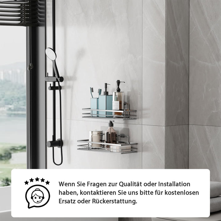 saffruff Duschablage Ohne Bohren 2 Stück Duschregal Duschkorb Badezimmer Organizer, Regal Badregal S