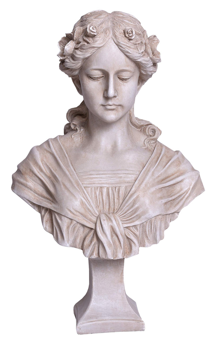 Atemberaubende Frauenbüste mit Blumenkranz Frauenfigur Mädchenbüste Empire Stil CW215 Palazzo Exklus