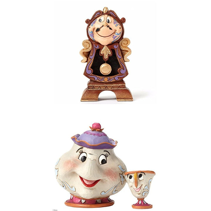 Disney Tradition Keeping Watch (Cogsworth Figur) + Disney Tradition A Mother's Love (Mrs. Potts & Ch