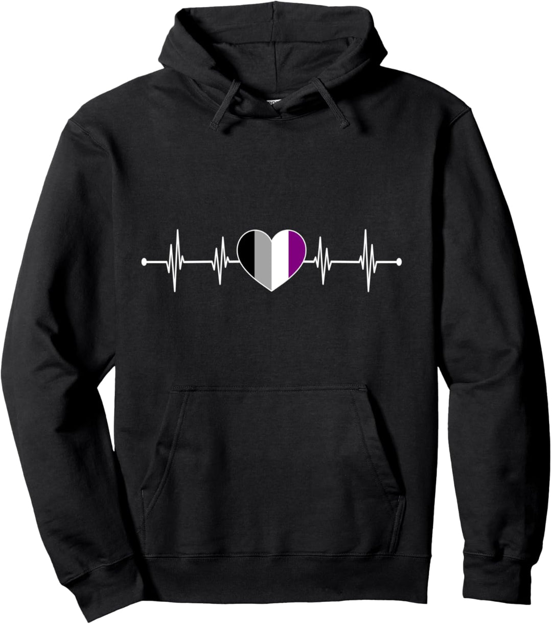 Ace Pride LGBTQIA Genderfluid Geschenk Herzschlag Asexuell Pullover Hoodie