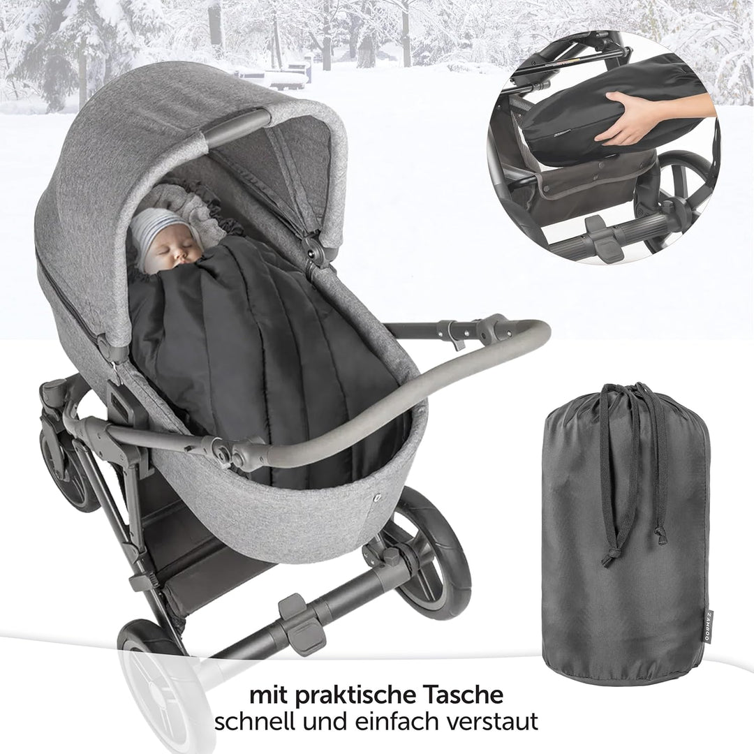 Zamboo Universal Fusssack für Babyschale - Baby Winterfusssack aus weichem Thermo Fleece mit Gurtsch