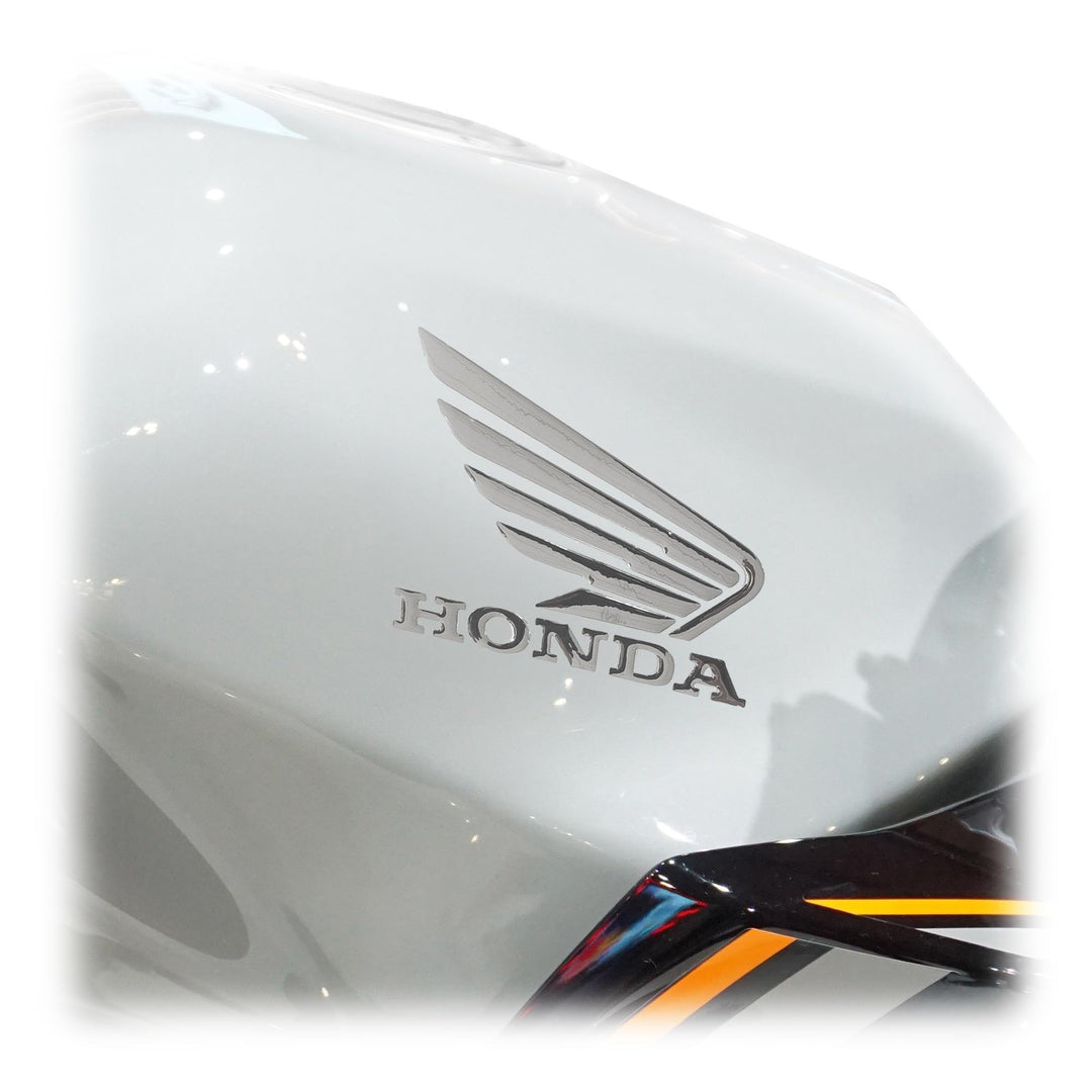 labelbike - 3D Aufkleber Motorrad Logo Chrom-Flügel Embleme kompatibel mit Honda