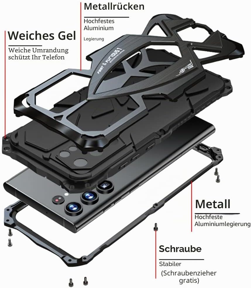 CeeEee Samsung Galaxy S22 Ultra Hülle 2022 360 Grad Outdoor Schutzhülle Case für S22ultra Integriert