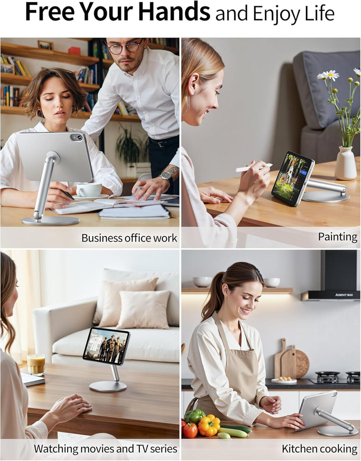 LULULOOK Magnetisch iPad mini 7 Ständer mit 360° Drehbar Basis, Faltbar Einstellbar Mini 6 Halterung