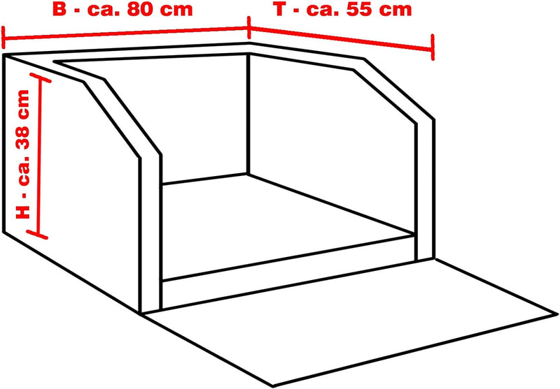 CopcoPet - Travel Bed Hundebett für Kofferraum Auto 80x55x38cm Kunstleder - Anschnallsystem Kofferra