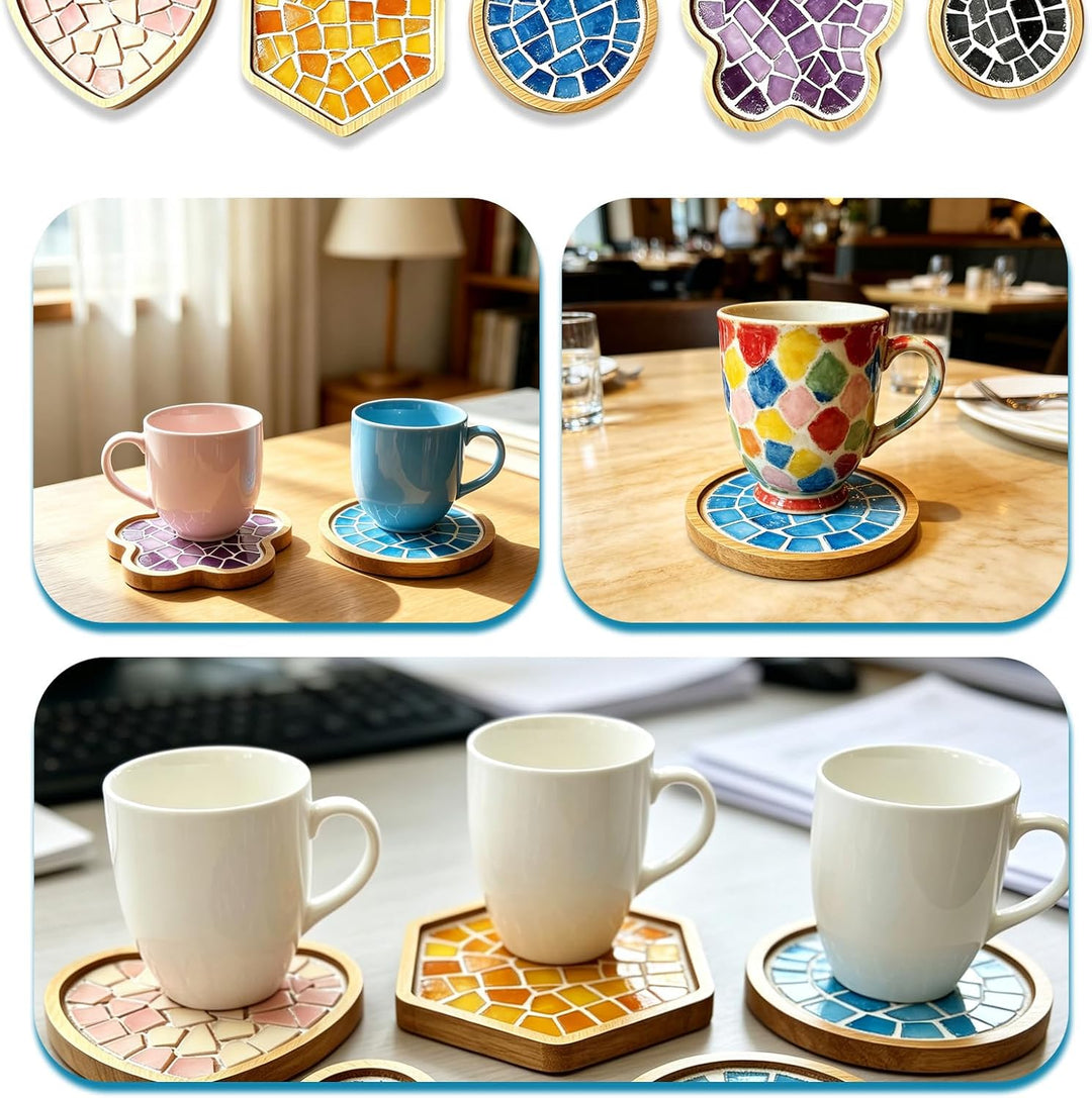 NlsqEU 5 Stück Mosaik Bastelset, DIY-Mosaik-Untersetzer Für Erwachsene, Kreatives Basteln, Geburtsta