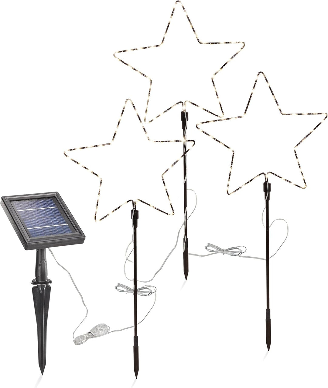esotec Solar-Steckleuchte Steckleuchten Gartenstecker STERNENZAUBER Weihnachtsbeleuchtung für aussen