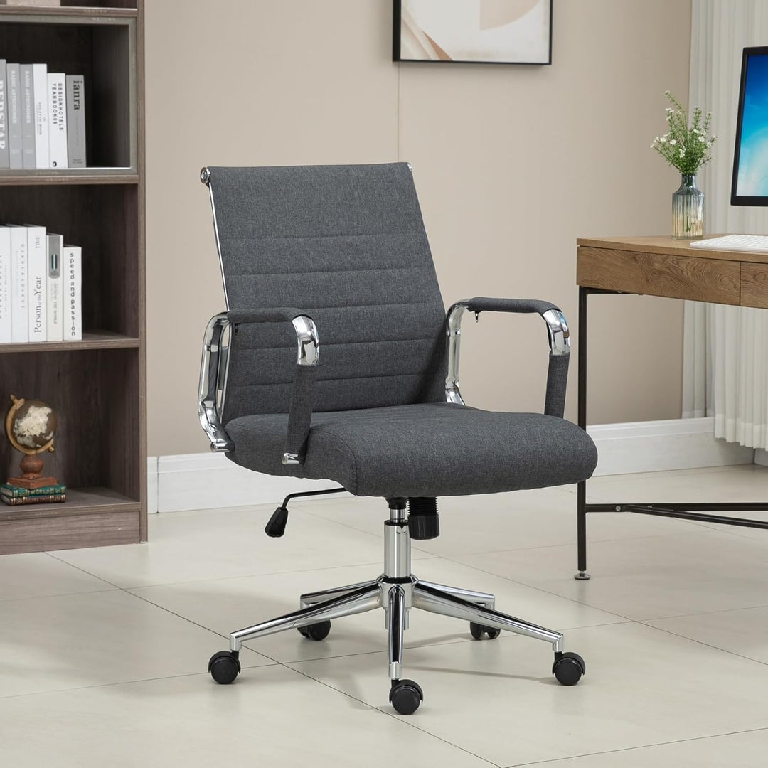 SVITA Office Comfort Bürostuhl Schreibtischstuhl Drehstuhl Chefsessel Stoffbezug Dunkelgrau Dunkelgr