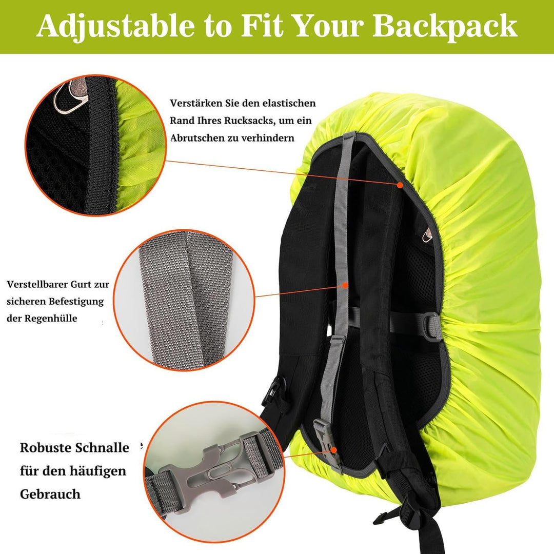 Regenschutz für Rucksäcke, Schultaschen, wasserdichter Rucksack-Regenschutz mit pyramidenförmigem Re