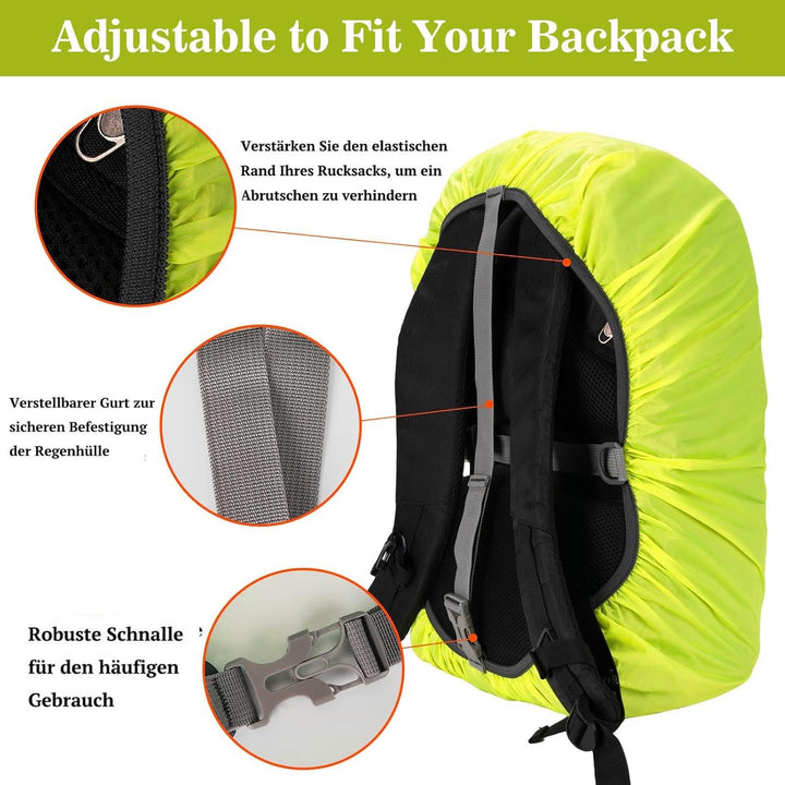 Regenschutz für Rucksäcke, Schultaschen, wasserdichter Rucksack-Regenschutz mit pyramidenförmigem Re