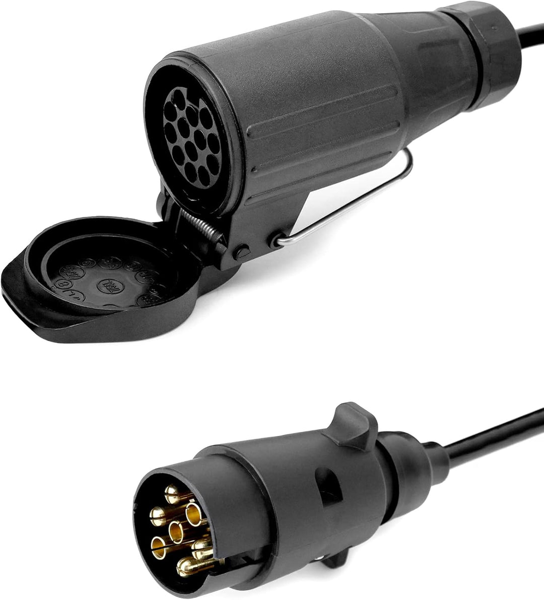 QWORK® 2M Anhänger Adapterkabel - 7 auf 13 polig - für 12 V Systeme für Wohnwagen KFZ Caravan RV Tra