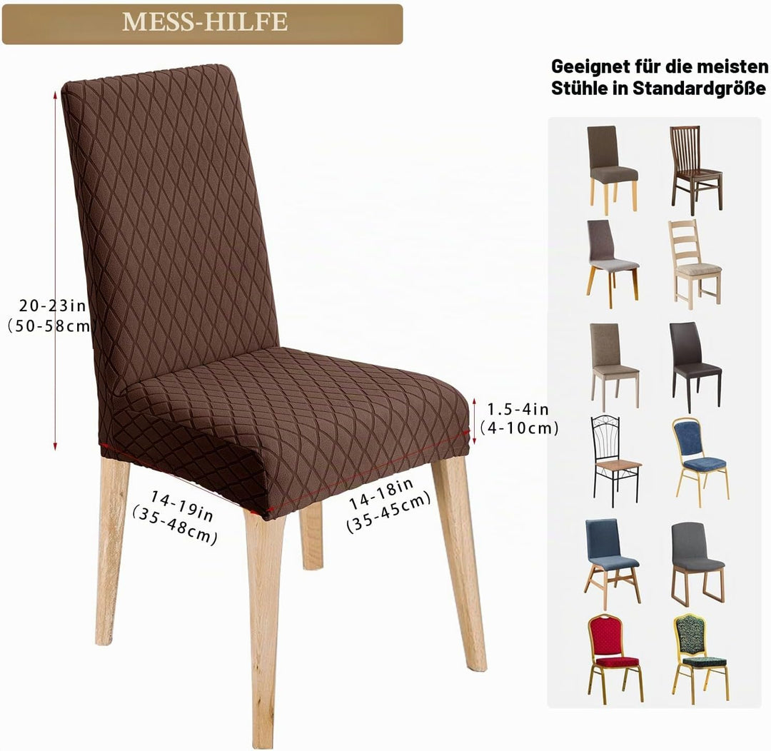 LANSHENG Stuhlhussen 6er Set, Universal Stretch stuhlbezug Stuhlüberzug Esszimmerstühle Bezug, Elast