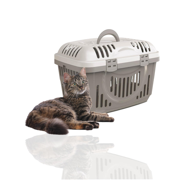 Rohrschneider® Katzen Transportbox | Transportbox Katze | Tierbox | Transportbox mit Griff| Katzenbo