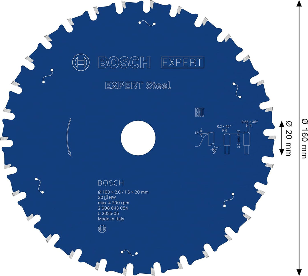 Bosch Accessories Bosch Professional 1x Kreissägeblatt Expert for Steel (für Stahl, Sägeblatt Ø 160