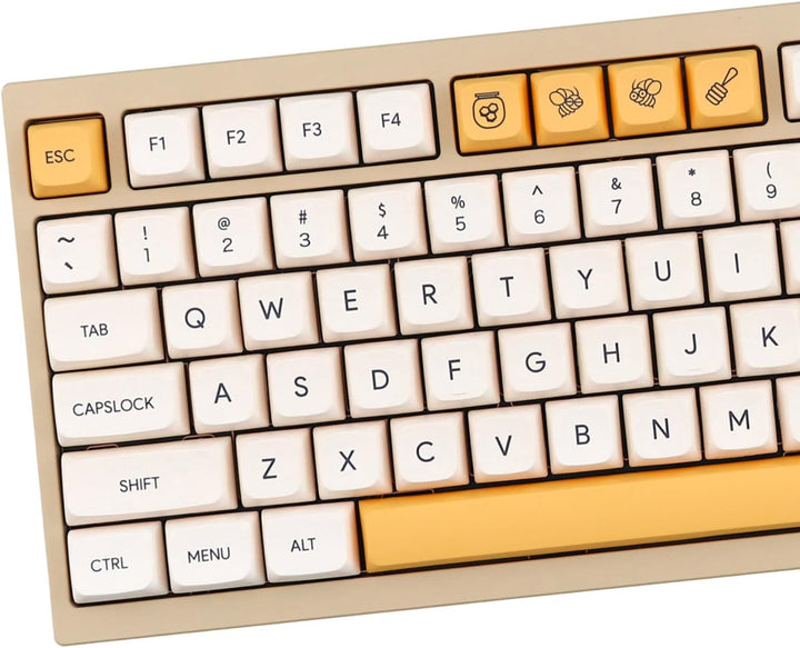 PBT Keycaps 137 Keys XDA Profile DYE-SUB Personalized White Yellow Honey Milk English Keycap Suitabl