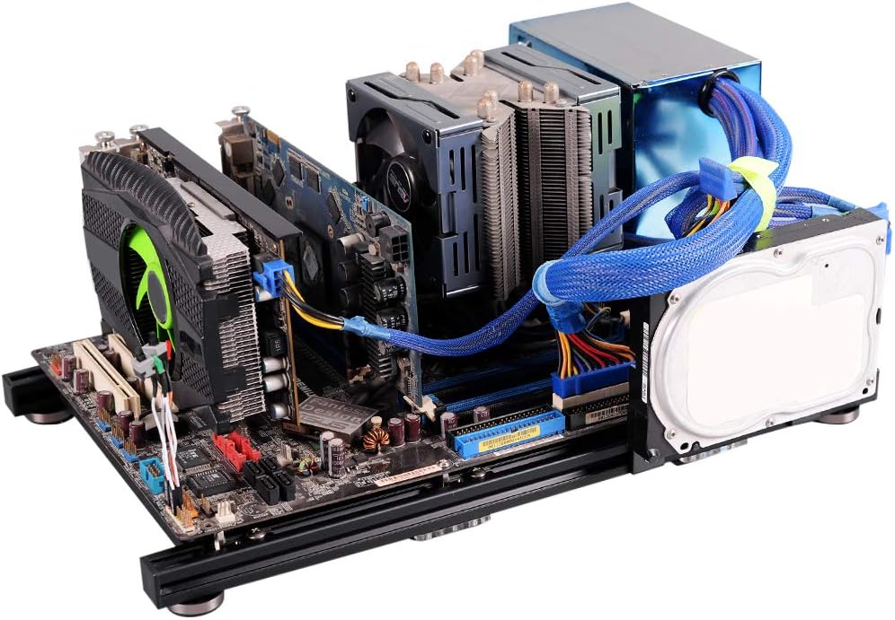 VBESTLIFE DIY Computergehäuse, Open Frame Aluminiumlegierung ATX Computer PC Gehäuse Übertaktungstes