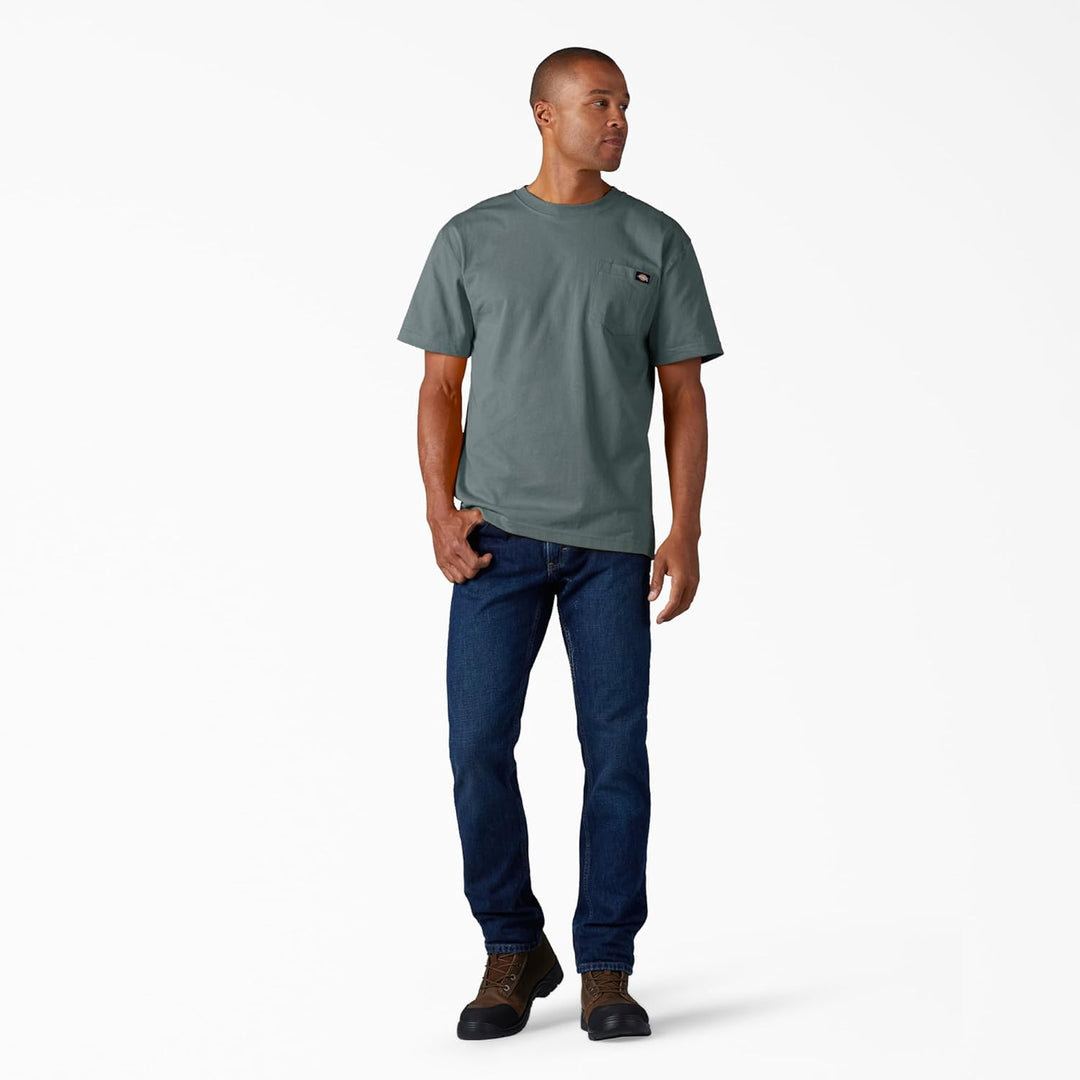 Dickies Herren Short Sleeve Heavyweight Heathered Crew Neck Tee T-Shirt S Blau - Smoke Blue, S Blau