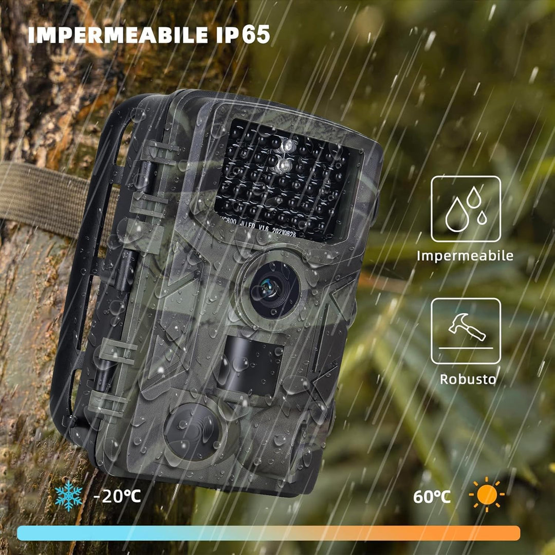FunKind Wildkamera 4K 50MP, Wildtierkamera mit Nachtsicht Bewegungsmelder Weitwinkel 120°, 850nm IR