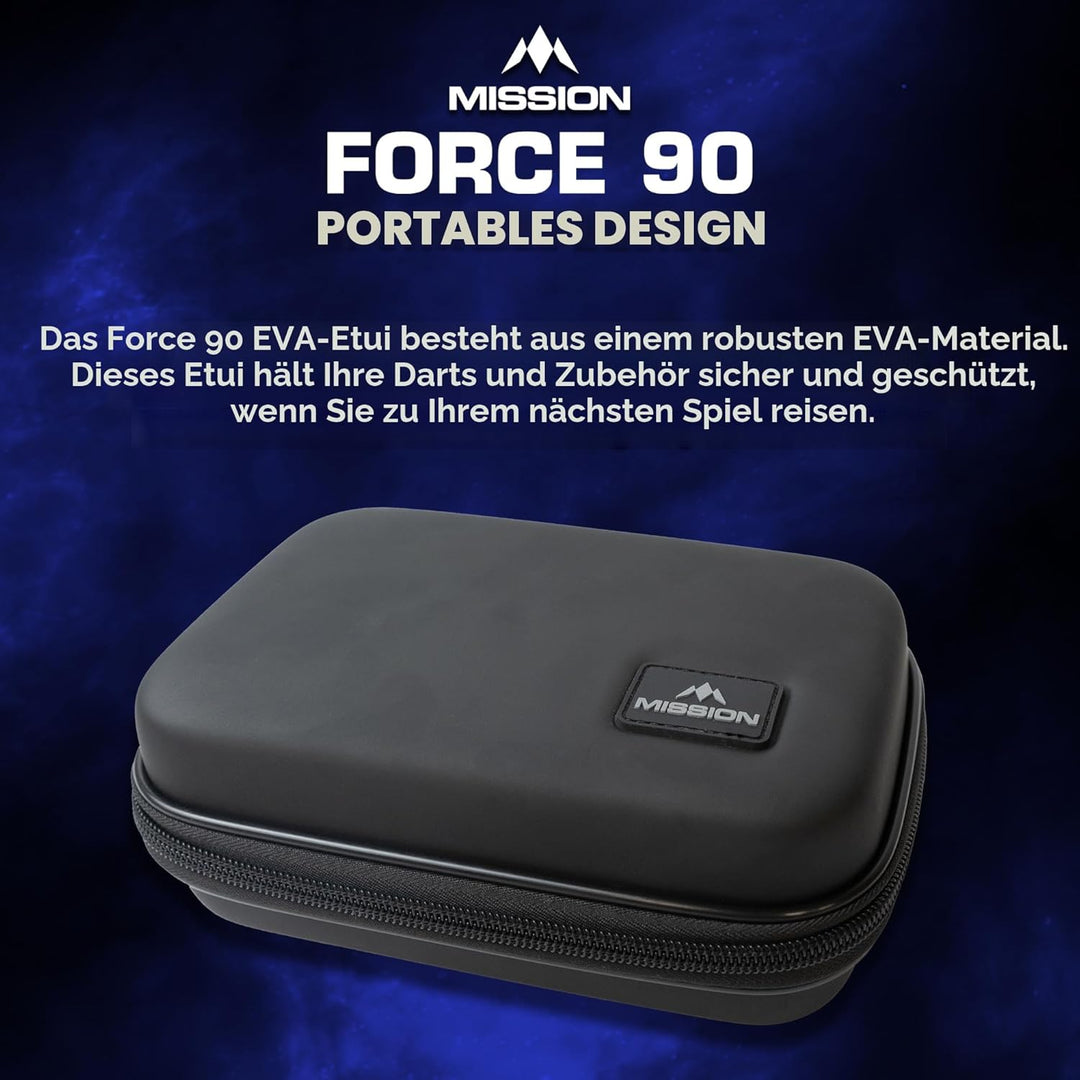 Mission | Force 90 | Eva Case | Schwarz | Starker Schutz | Darttasche/Aufbewahrungsetui