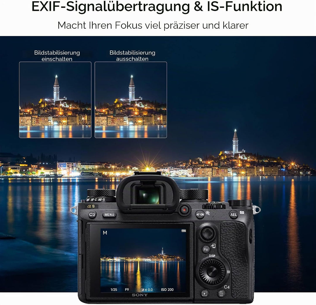 VILTROX EF-NEX IV Objektiv-Adapter CDAF/PDAF mit Blendensteuerung EXIF Übertragung Autofokusadapter