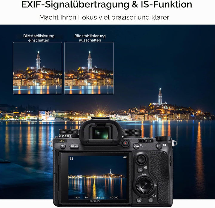 VILTROX EF-NEX IV Objektiv-Adapter CDAF/PDAF mit Blendensteuerung EXIF Übertragung Autofokusadapter