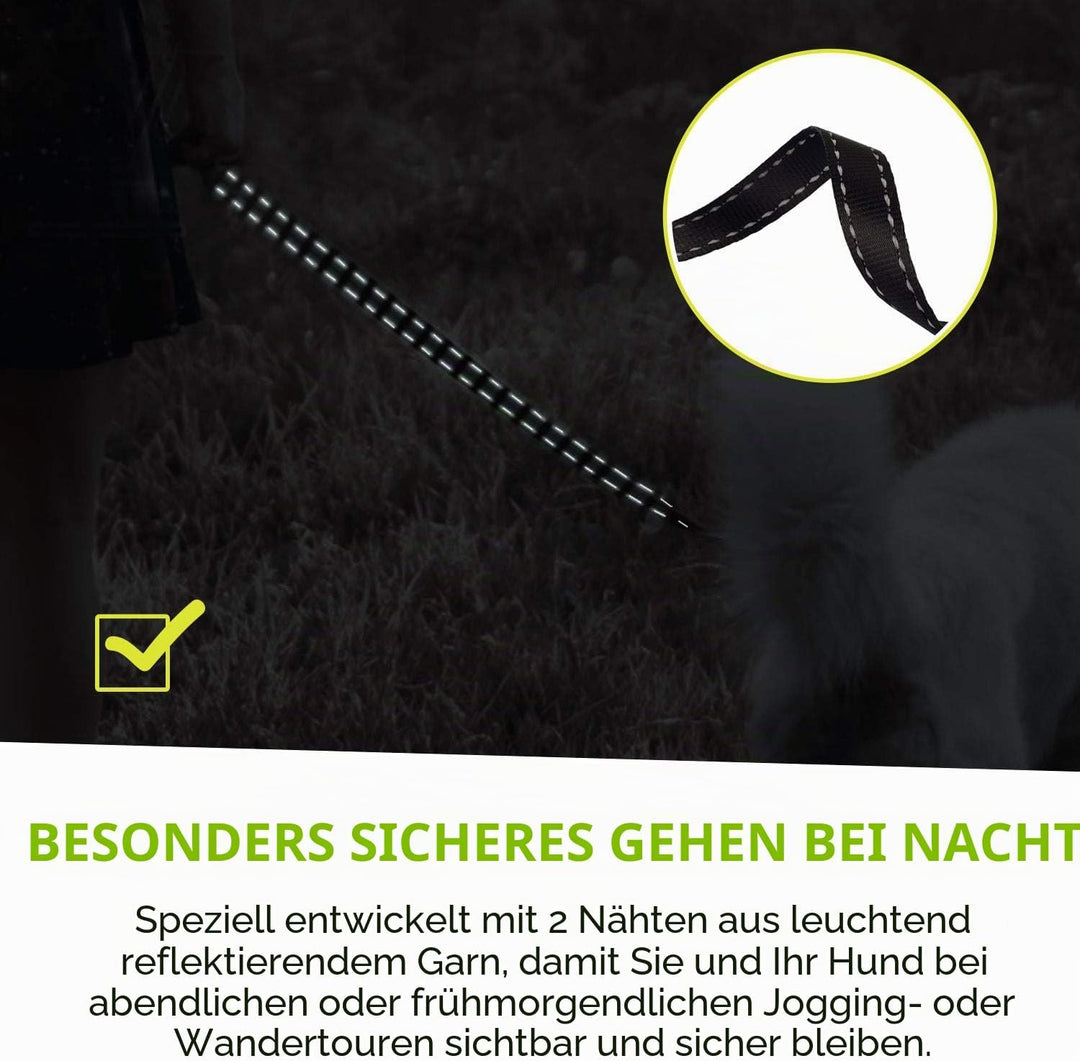 pecute Hunde Rollleine Grosse Hunde 5m, Einziehbar Hundeleine mit Leuchtenden Reflektierenden Masche