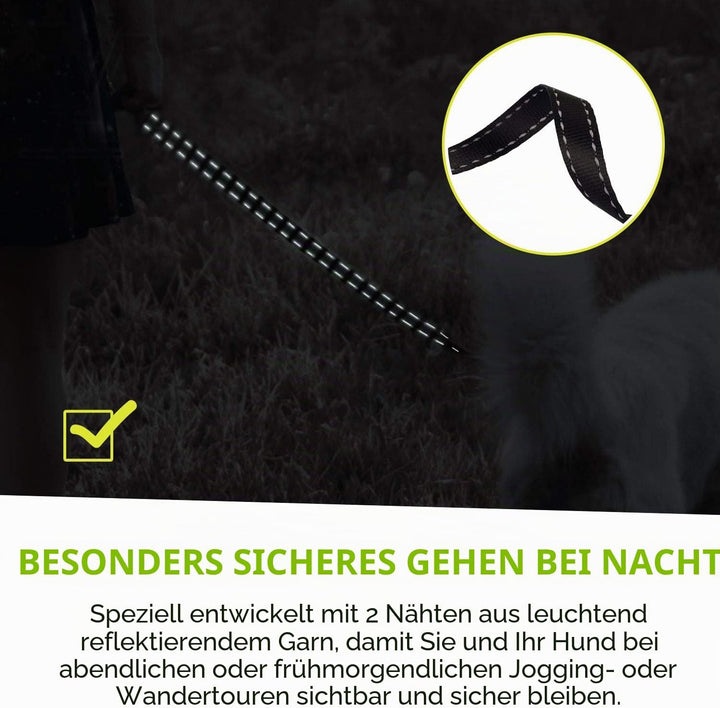 pecute Hunde Rollleine Grosse Hunde 5m, Einziehbar Hundeleine mit Leuchtenden Reflektierenden Masche