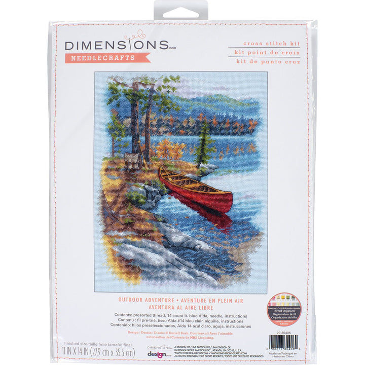 Dimensions 70-35406 Outdoor Adventure Kreuzstich-Set, 14 Cnt. hellblaue Aida, 27,9 x 35,6 cm
