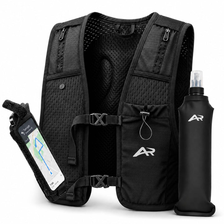 Lite | Laufweste Damen & Herren mit Trinkflasche & Handyhalterung | ultraleichte Trinkweste Laufen |