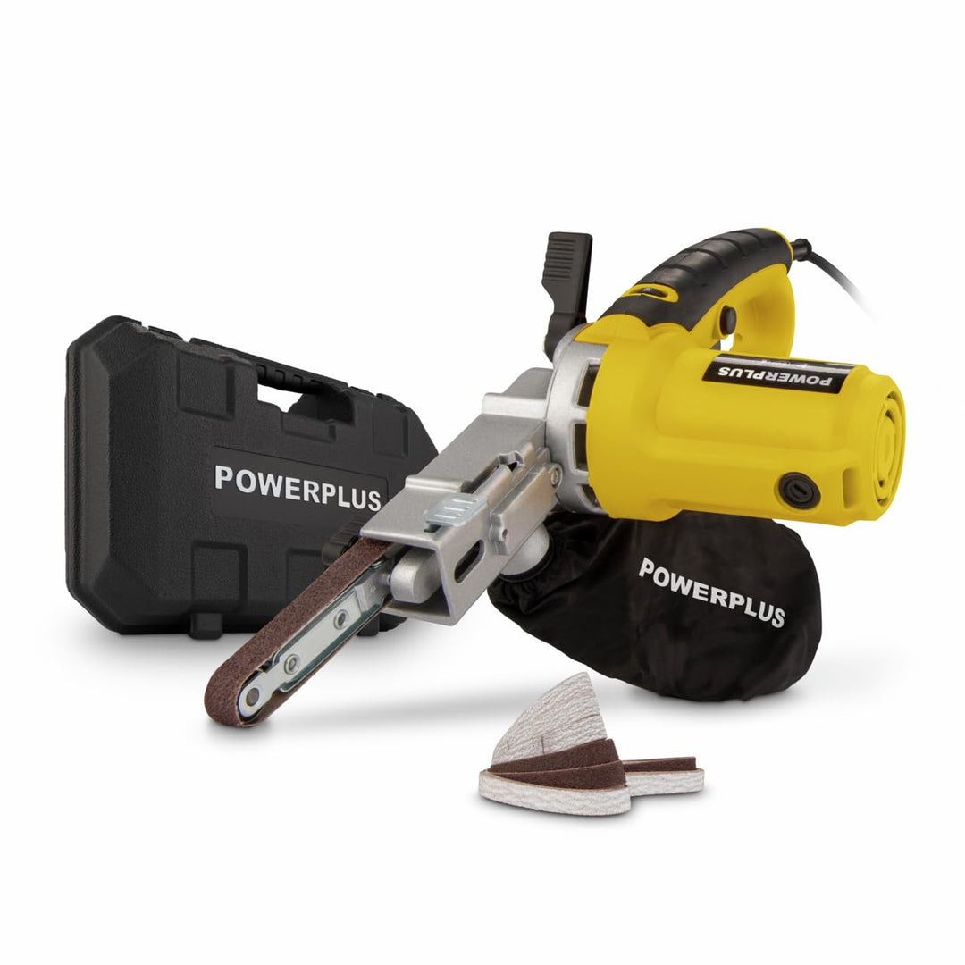 POWERPLUS POWX139 - Lijadora de banda 400w, Schwarz/Gelb