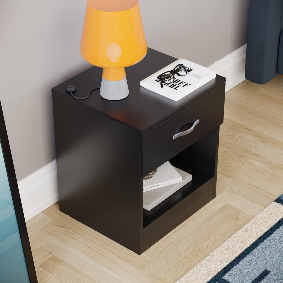 Vida Designs schwarz Nachttisch Schublade, Nachttisch, 1 Schublade, Nachttisch, Metall Griffe & Läuf