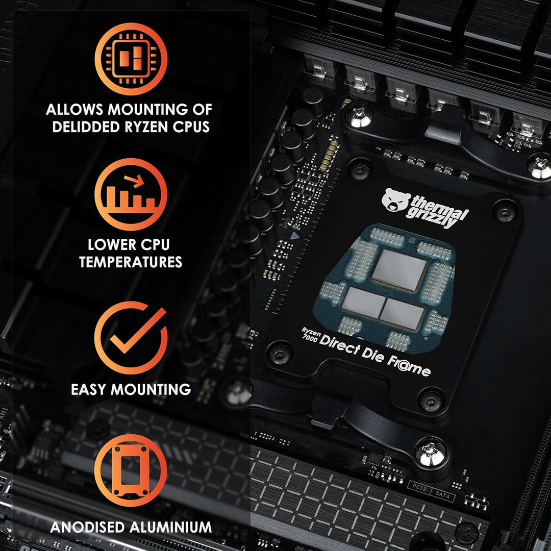 Thermal Grizzly Ryzen 7000 Direct Die Frame - Optimierter CPU-Befestigungsrahmen für maximale Kühlle