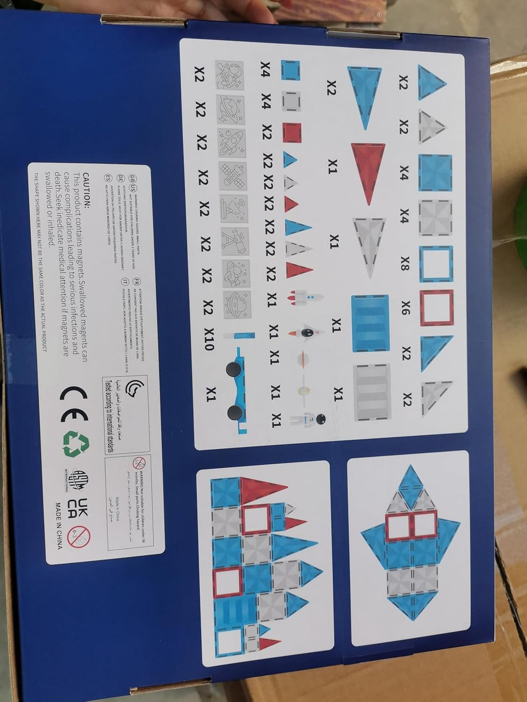 Magnetische Fliesen Space-Thema, 3D Magnetbausteine Weltraum-Serie mit DIY Mal-Set, STEM Lernspielze