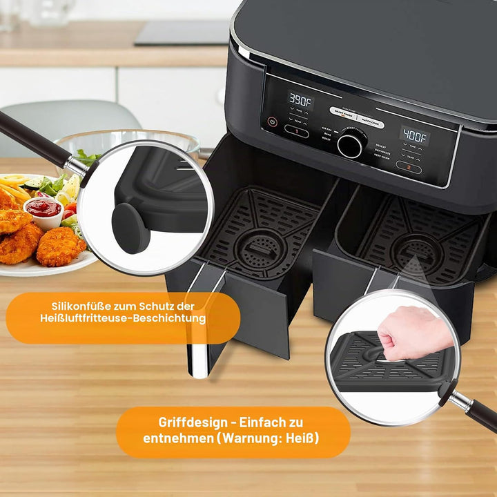 Air Fryer Grill Pan for Ninja Foodi AF400EU 9.5L 6 in 1 DualZone XL 2 Baskets Air Fryer, Replacement