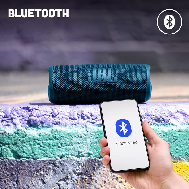 JBL Flip 6 Bluetooth Box in Blau – Wasserdichter, tragbarer Lautsprecher mit 2-Wege-Lautsprechersyst