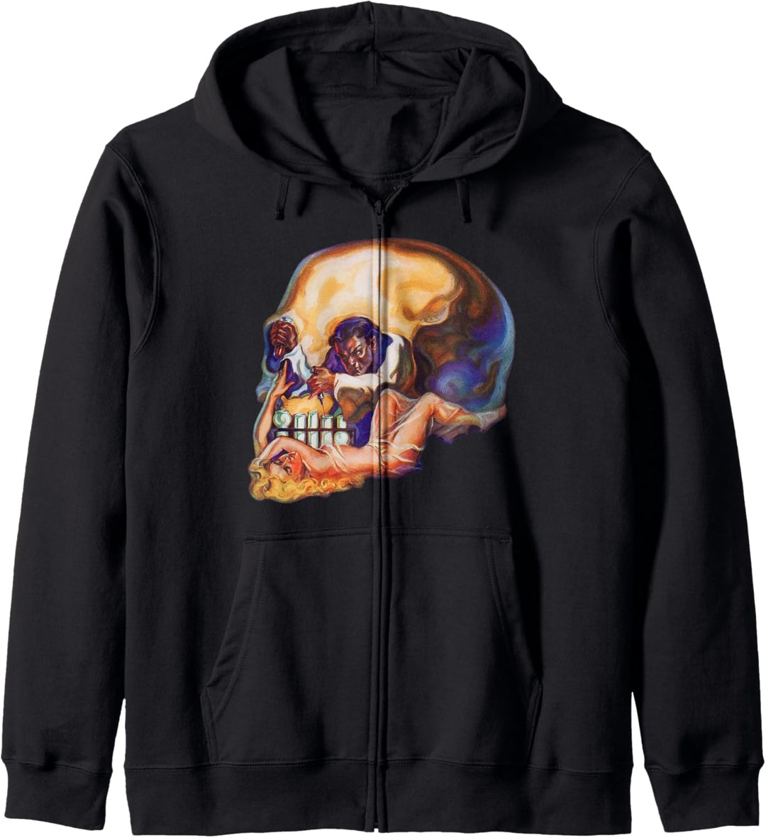 Mad Scientist Sexy Blonde Skull Halloween Creepy Skeleton Kapuzenjacke