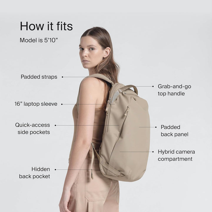 Urth Norite 24L Modular Backpack + 11.3L Camera Insert - Water Resistant, Anti-Theft, Recycled Bag f