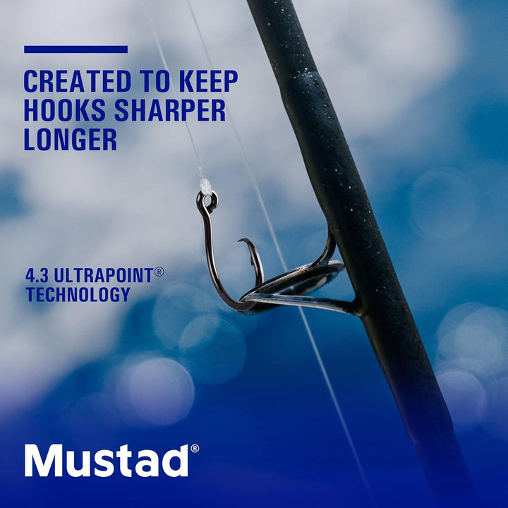 Mustad Demon Perfect Circle Haken, in-line Schwarz Nickel 8/0 3x stark, Schwarz Nickel 8/0 3x stark